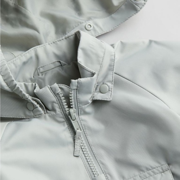 Sz 18 months Anorak H&M pull over mid zipper twill light dusty green long sleeve - Picture 2 of 3